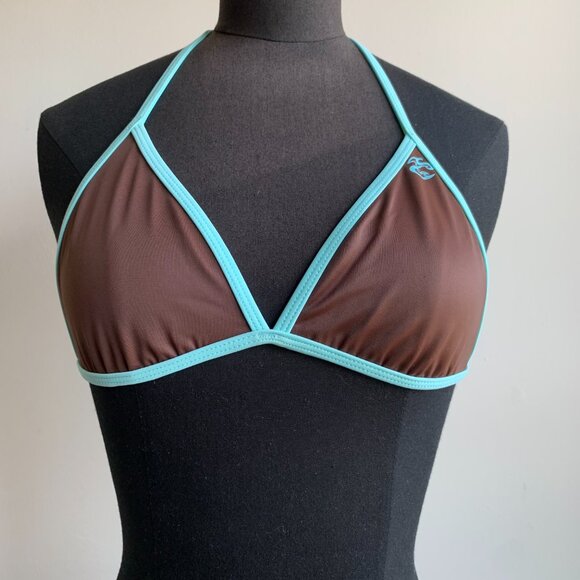 Billabong surf BLUE CRUSH era Vintage bikini brown reversible triangle set RARE - Picture 3 of 8